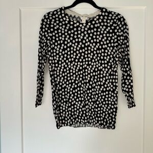 J. Crew Black Fitted 3/4 Sleeve Blouse